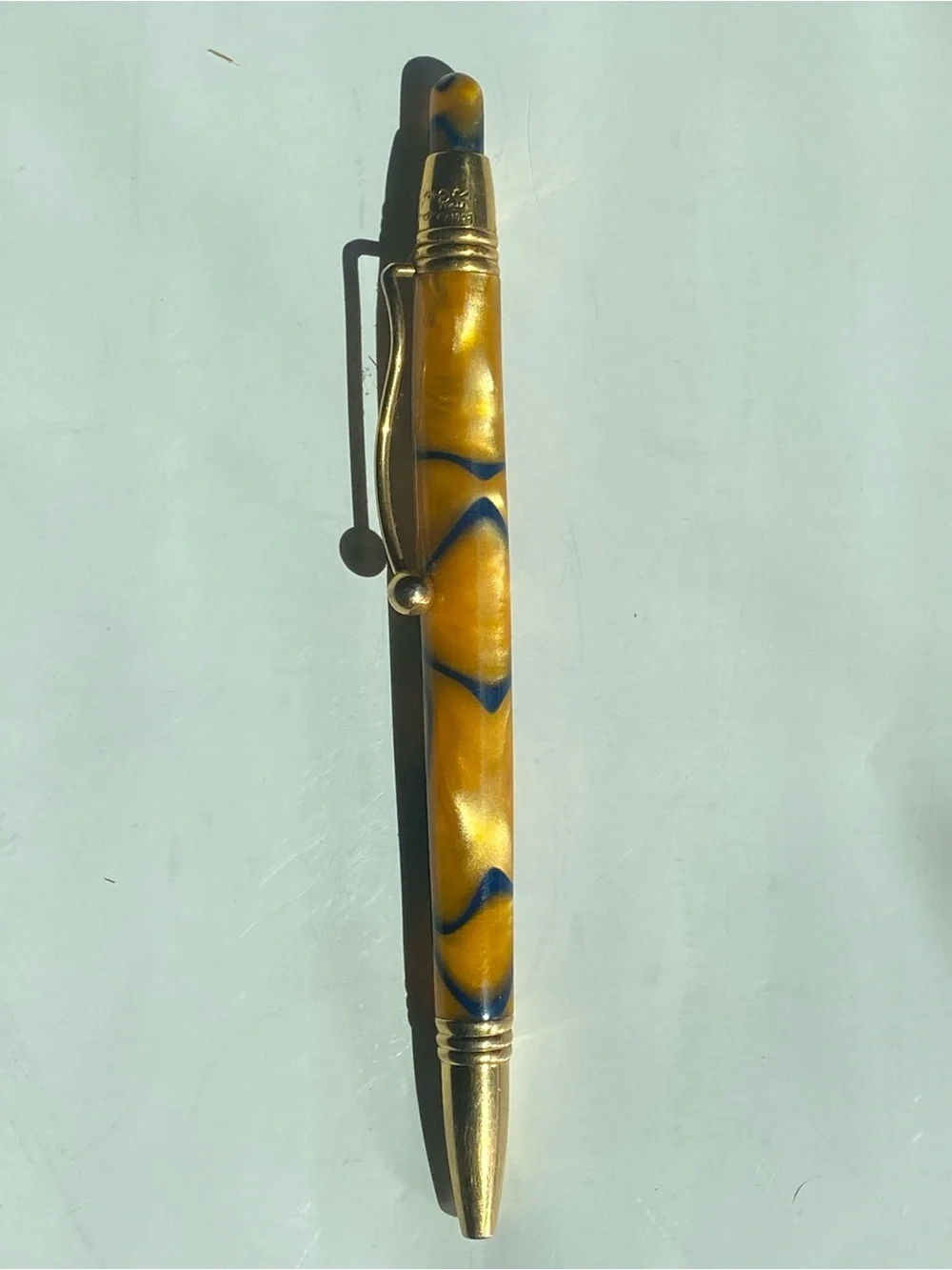 90s Jean Pierre Lepine Indigo Rollerball Pen Gold And Tortoise Shell